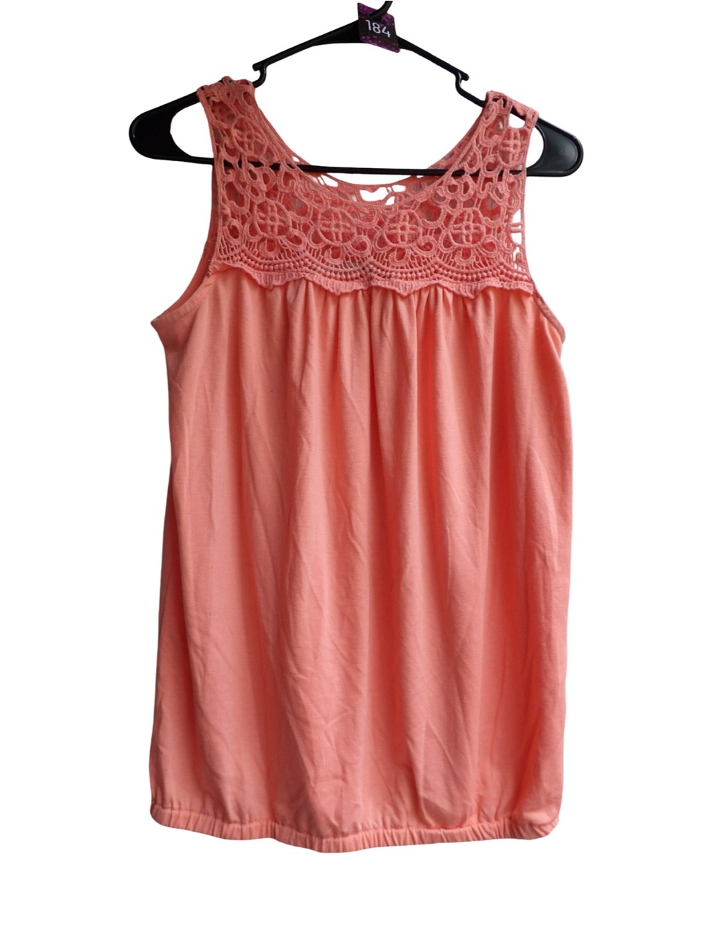 Maurices Coral Crochet Yoke Sleeveless Top